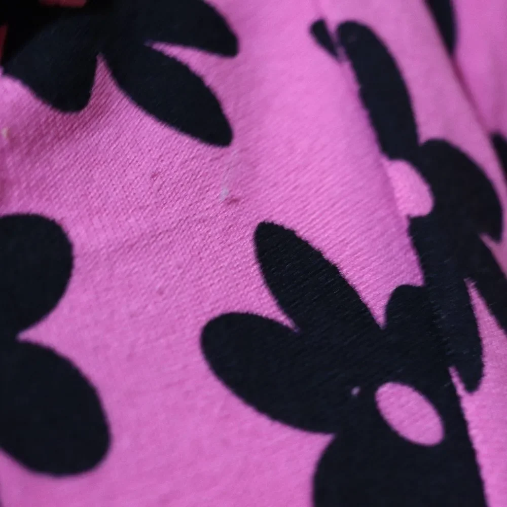 Joseph A. Qu'est Ce Bright Pink with Black Daisy Print Cardigan Sweater & Shell